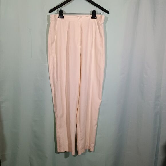 christie & jill Pants - Women’s Blush Pink High Waist Dress Pants – Classic Straight Leg Trousers